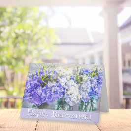 Lycklig Pension Lila Hydrangeas i Mason Burk Kort