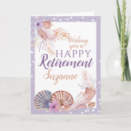 Lycklig Pension Lila Seashell Coral Kort