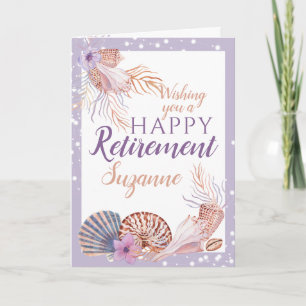 Lycklig Pension Lila Seashell Coral Kort