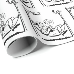 Lycklig Pension Man i Hammock Presentpapper