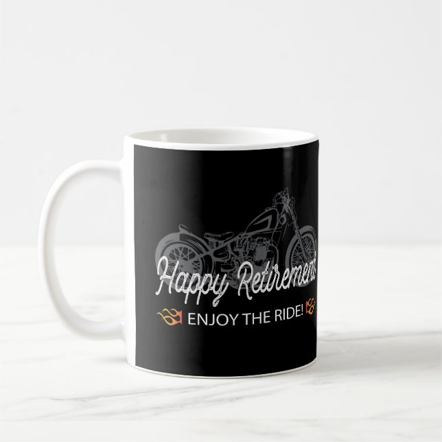 Lycklig Pension med motorcyle Kaffemugg (Vänster)