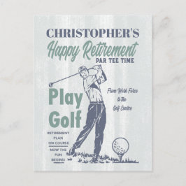 Lycklig Pension Retro Golf Party Vykort