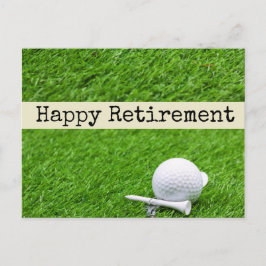 Lycklig Pension till golfer med golf boll på grönt Vykort