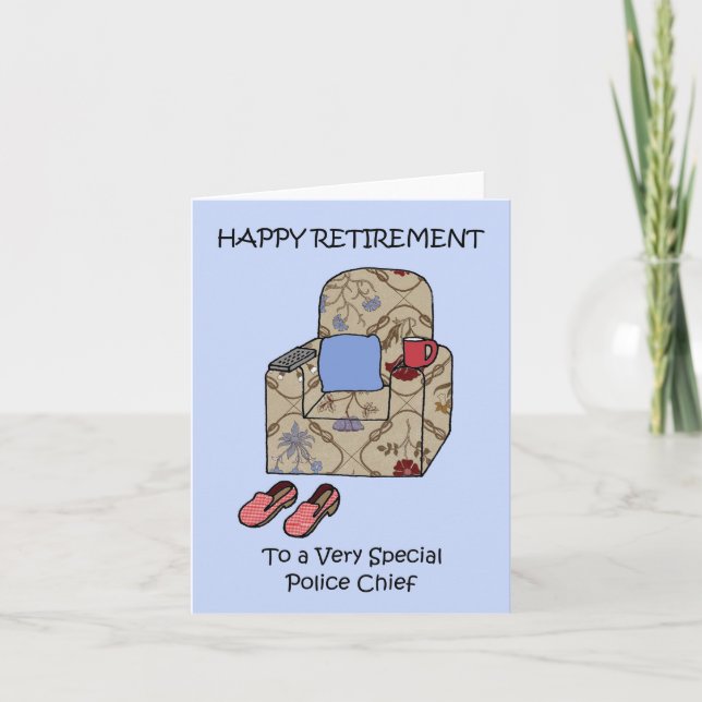 Lycklig Pension till polischef Kort (Framsida)