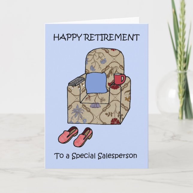 Lycklig pension till salesperson.en kort (Framsida)