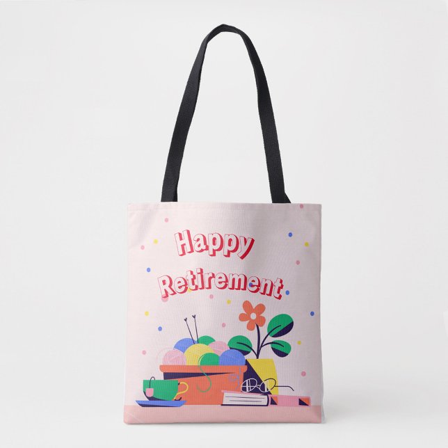 Lycklig Pension Tote Bag Tygkasse (Happy Retirement Tote Bag)