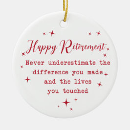 Lycklig Pension - underskatta aldrig Julgransprydnad Keramik