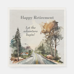 Lycklig Pension Watercolor Road Pappersservett