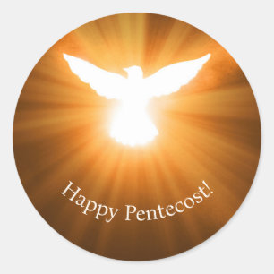 Lycklig Pentecost Runt Klistermärke