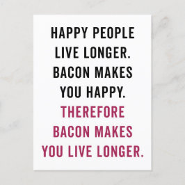 Lycklig People Bacon Funny Quote Vykort