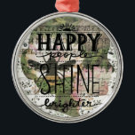 Lycklig People Digital Art Collage Julgransprydnad Metall<br><div class="desc">Fotografi och digital konst av Angelandspot.</div>