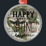 Lycklig People Digital Art Collage Julgransprydnad Metall<br><div class="desc">Fotografi och digital konst av Angelandspot.</div>