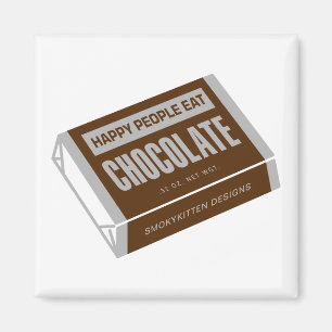 Lycklig People Eat Chocolate Magnet