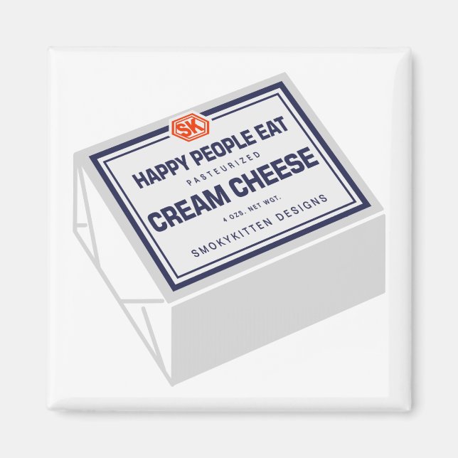 Lycklig People Eat Cream Cheese Magnet (Framsidan)