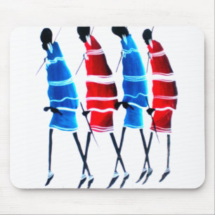 Lycklig People Maasai Warriors Walking Art Print Musmatta