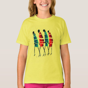 Lycklig People Maasai Warriors Walking Art Print Tee