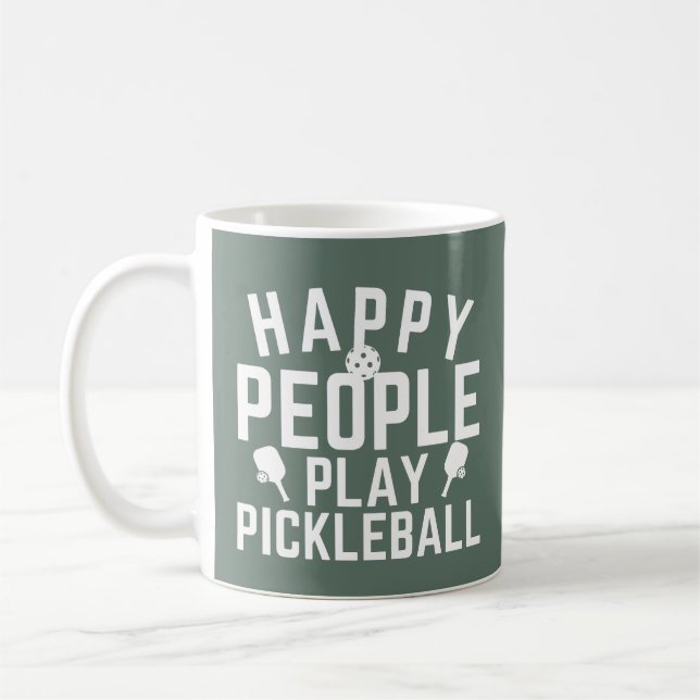 Lycklig People Play Pickleball Kaffemugg (Vänster)