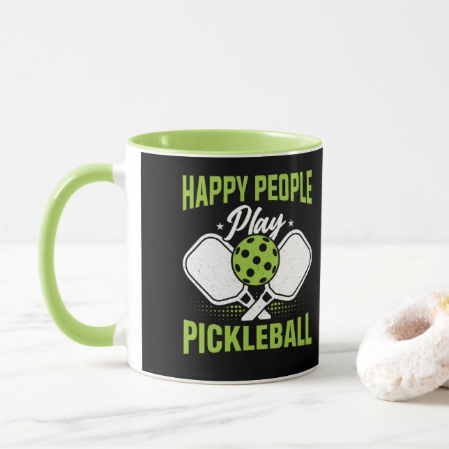 Lycklig People Play Pickleball Mugg (Med munk)