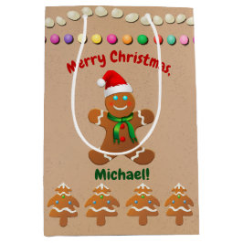 Lycklig pepparkakapojke med den Santa hatten