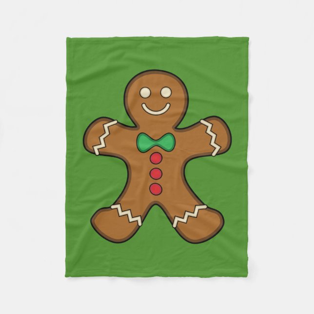 Lycklig Pepparkaksgubbe Fleecefilt (Framsidan)