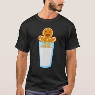 Lycklig Pepparkaksgubbe med ett glas Mjölk T Shirt