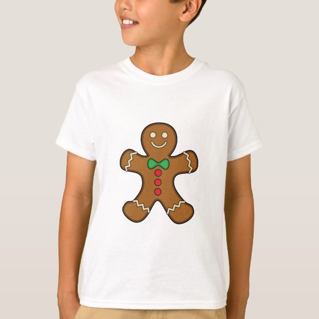 Lycklig Pepparkaksgubbe T Shirt (Framsida)