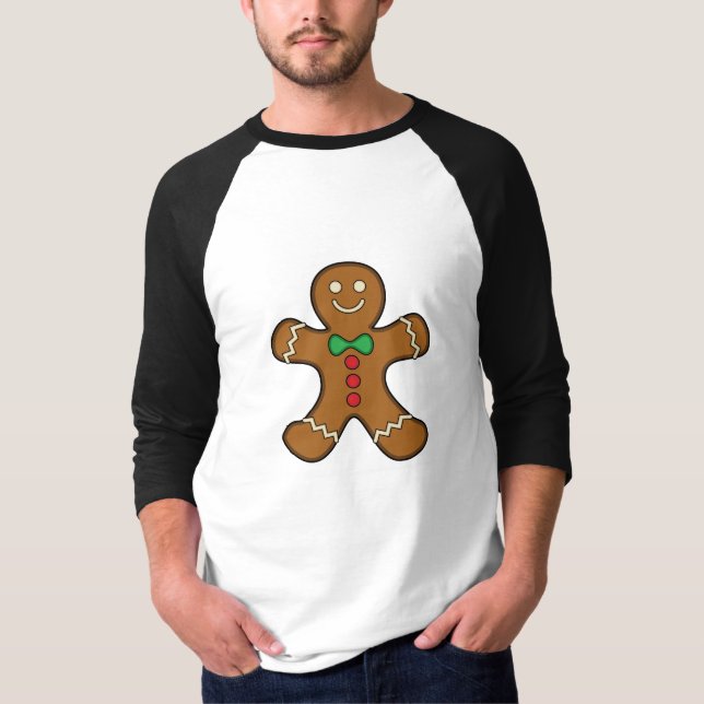 Lycklig Pepparkaksgubbe T Shirt (Framsida)