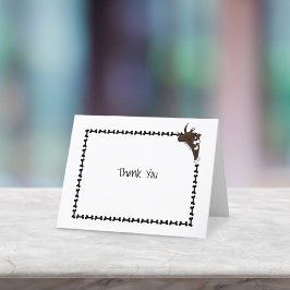 Lycklig-personal Lab Hund Bone Modern Blank Foldad Tack Kort