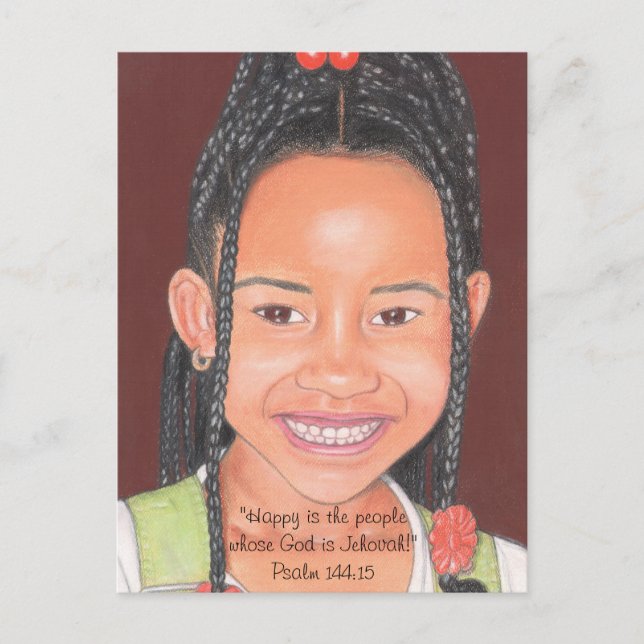 Lycklig Personer vars Gud är Jehovah~Scripture~Skr Vykort (Framsida)