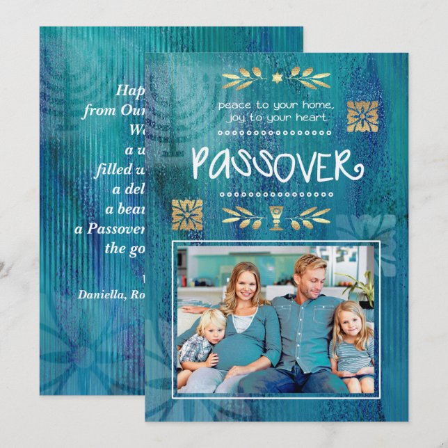 Lycklig Pesach. Anpassningsbarnas fotokort Kort (Fram/baksida)