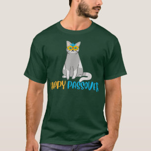 Lycklig Pesach Cat Funny Costume Jewish helgdag Pa T Shirt