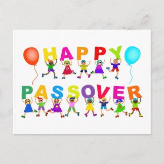 Lycklig Pesach Cute Tecknad Diverse Kids Text Vykort