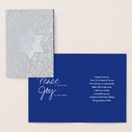 Lycklig Pesach. David och Kiddush Star Folierat Kort