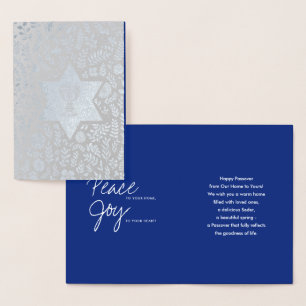 Lycklig Pesach. David och Kiddush Star Folierat Kort