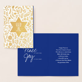 Lycklig Pesach. David och Kiddush Star Folierat Kort