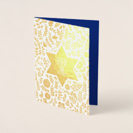 Lycklig Pesach. David och Kiddush Star Folierat Kort