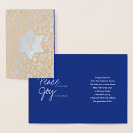 Lycklig Pesach. David och Kiddush Star Folierat Kort