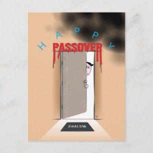 Lycklig Pesach Exodus Tecknad Hälsning Vykort