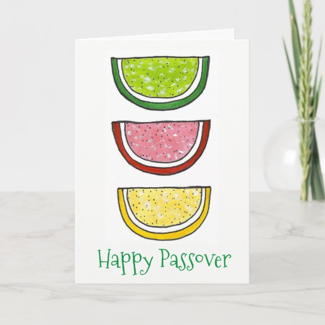 Lycklig Pesach Fruit Slice Jellies Jelly Candy Kort (Framsida)