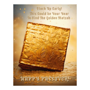 Lycklig Pesach! Golden Matzah Fototryck