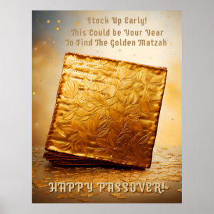 Lycklig Pesach! Golden Matzah Poster