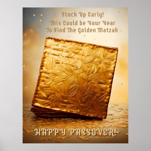 Lycklig Pesach! Golden Matzah Poster (Framsidan)