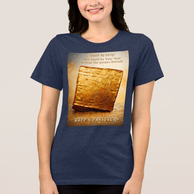 Lycklig Pesach! Golden Matzah T Shirt (Framsida)