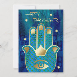 Lycklig Pesach. Hamsa Hand Lucky Symbol Card Kort