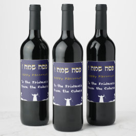 Lycklig Pesach Pesach Jewish Helgdag Personlig Vinflaska Etikett