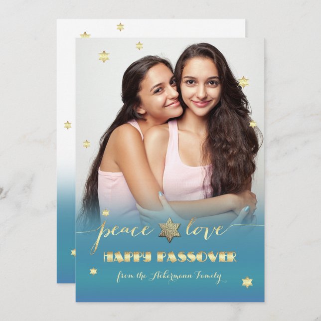 Lycklig Pesach. Platt fotokort för anpassningsbar Kort (Fram/baksida)