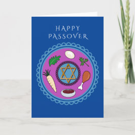 Lycklig Pesach Seder plate Helgkort