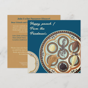 Lycklig Pesach Vacker Seder Pesach-inbjudan Julkort