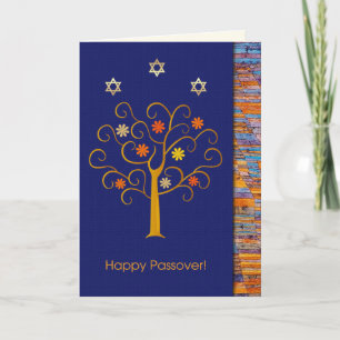 Lycklig Pesach. Vår Blommar Träd Kort