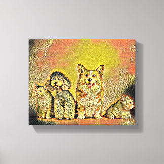 Lycklig Pet Artwork Canvastryck